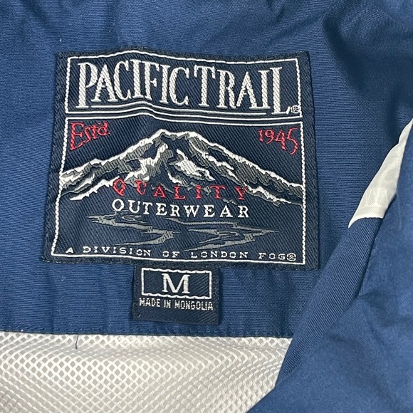 Pacific Trail Men's White Navy Hooded Anorak Jacket Size Medium - Picture 7 of 8